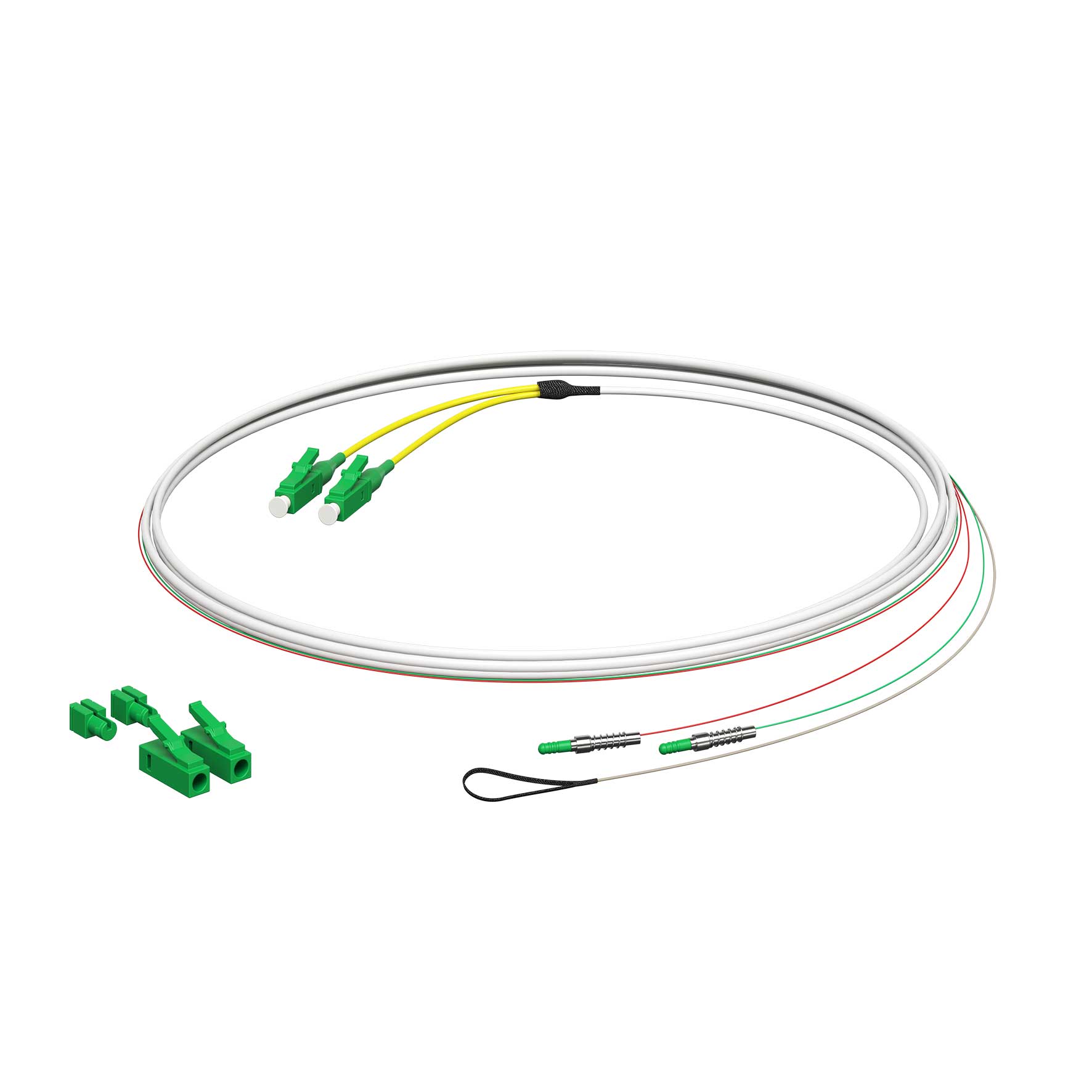 Glasfaser Patchkabel E3S Connect®, LC/APC-E3S, 2xF, L=2m, HÜP zum Gf-GV