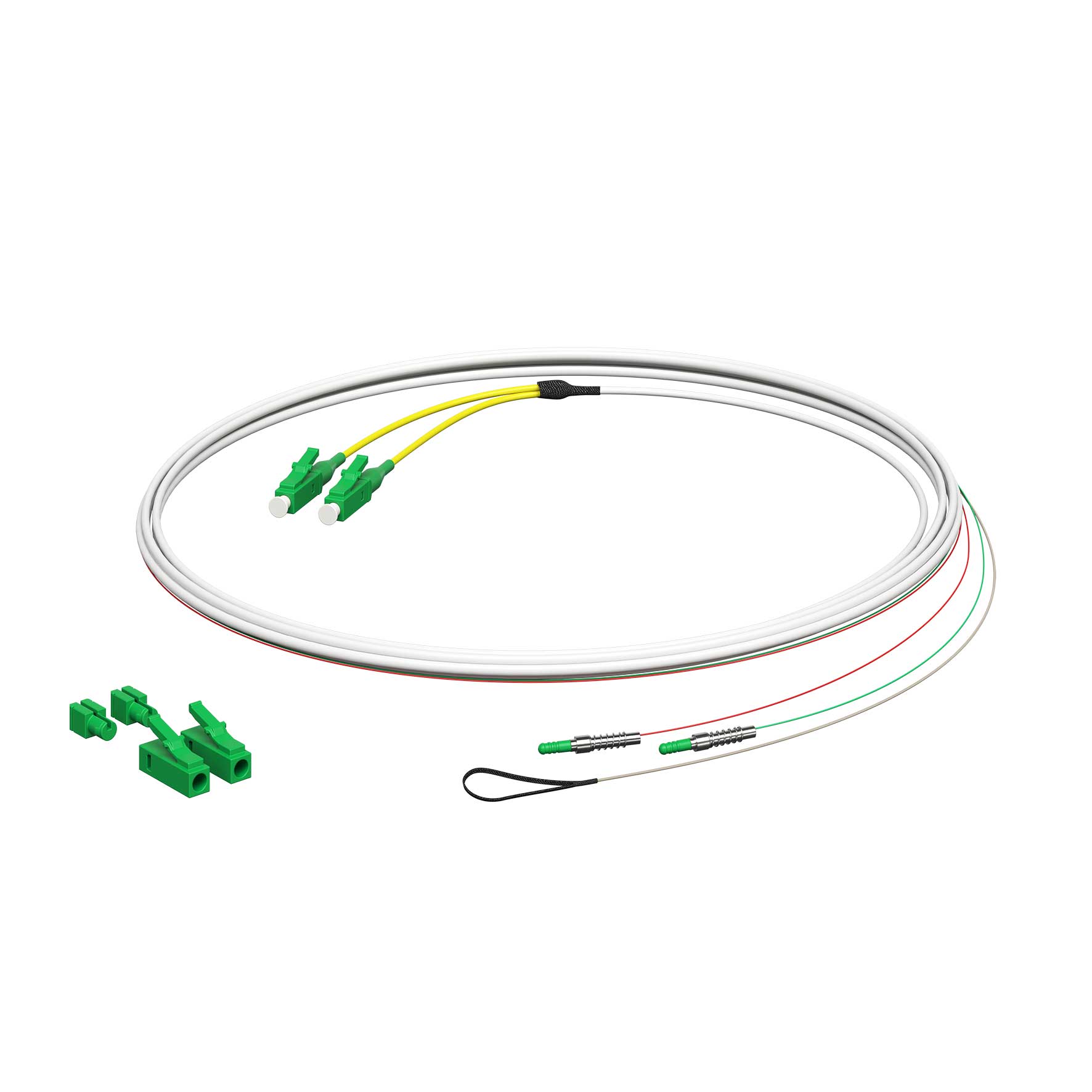 Glasfaser Patchkabel E3S Connect®, LC/APC-E3S, 2xF, L=3m, HÜP zum Gf-GV