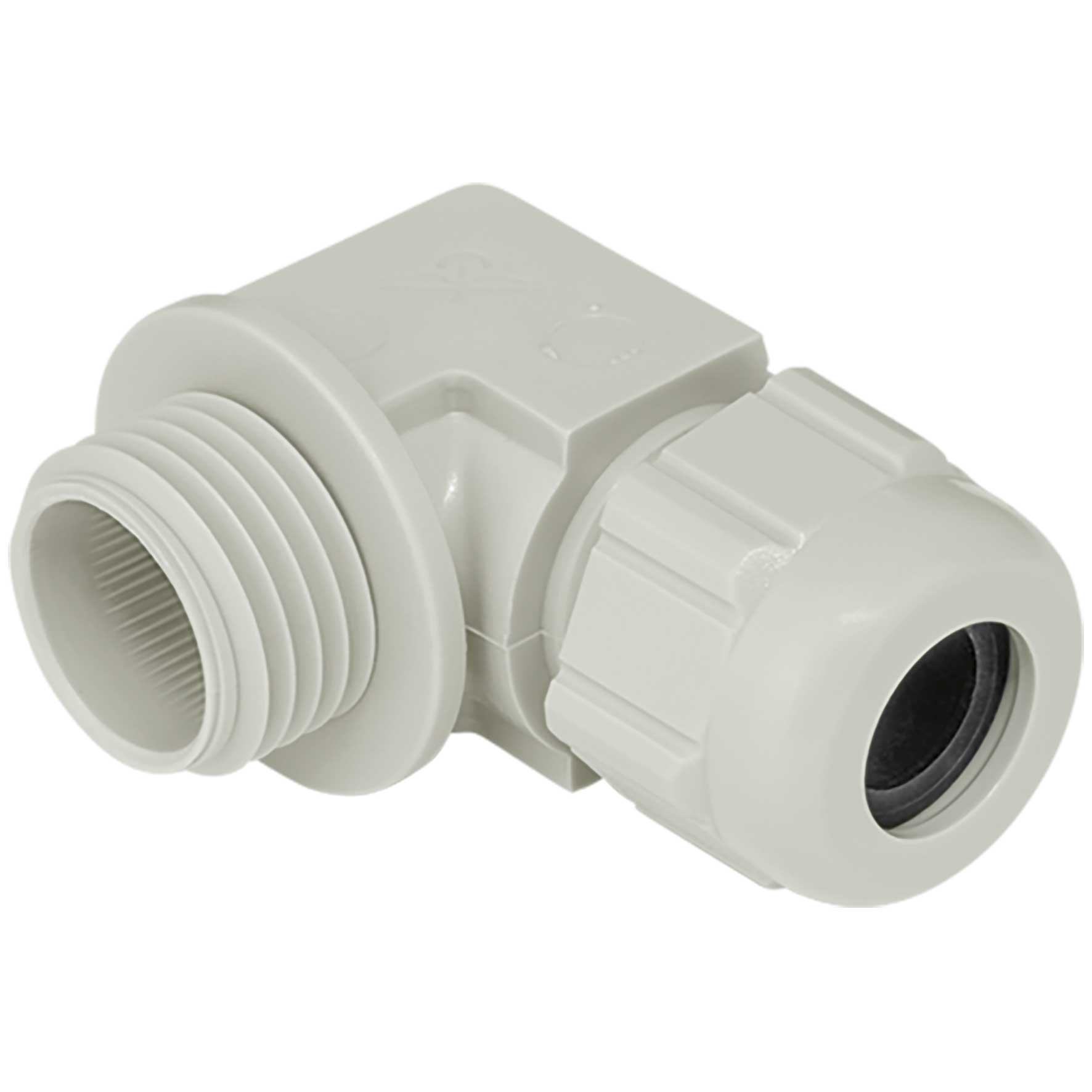 Winkel-Kabelverschr. 90° Kst. M16x1.5, Grau RAL 7032 Kabel Ø 6.5-9.5 mm