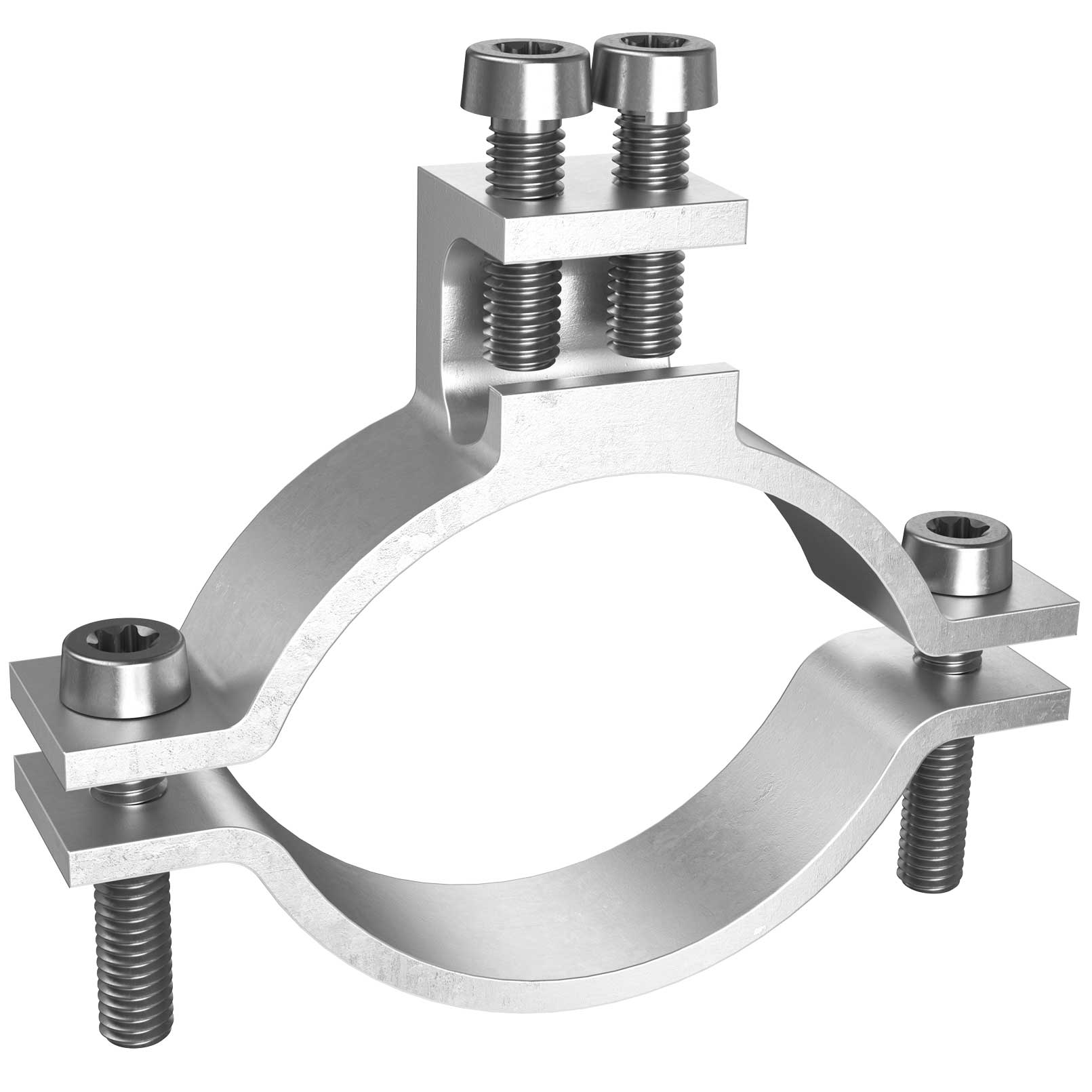 Erdleitungsbride 1½ – 2” (47.9-59.6 mm), 4 – 50 mm² Seil – Draht ø 8 mm