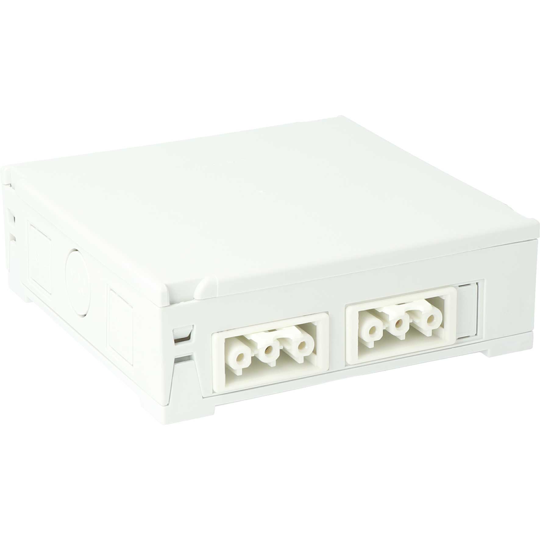 Steckbar Gehäuse PD, Wieland GST18,, in:2x3pol H07V-U, out:je 2x 3pol sw/ws, 120x120x40 mm, lichtgrau