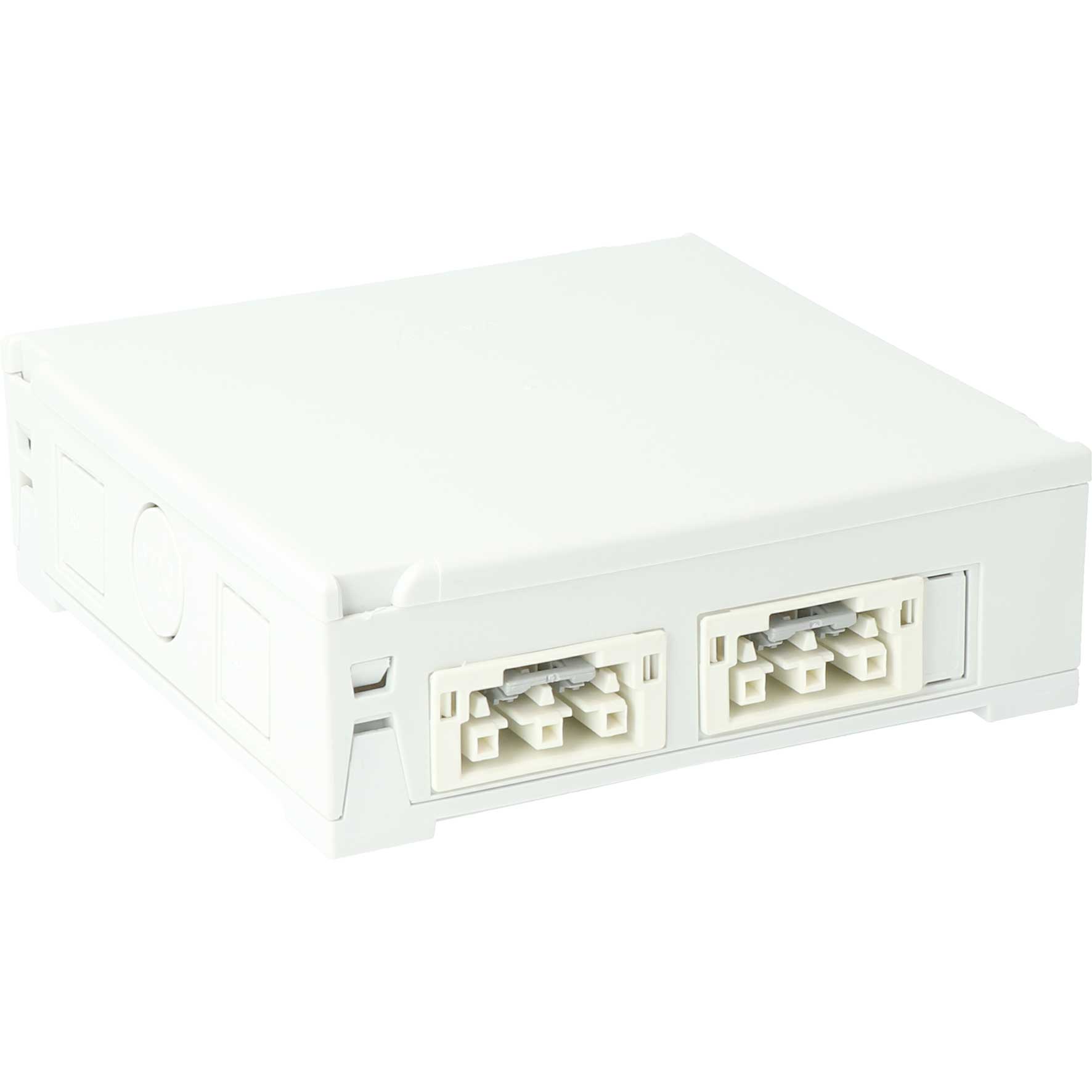 Steckbar Gehäuse PD, WAGO WINSTA,, in:2x3pol H07V-U, out:je 2x 3pol sw/ws, 120x120x40 mm, lichtgrau